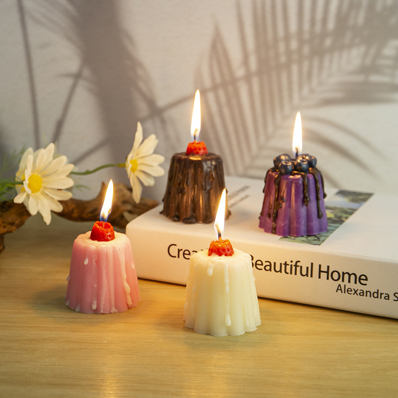 1개 귀여운 푸딩 아로마테라피 캔들, 치즈 블루베리 딸 - Home Fragrance Blueberry Scented Candle 리뷰 및 가격
