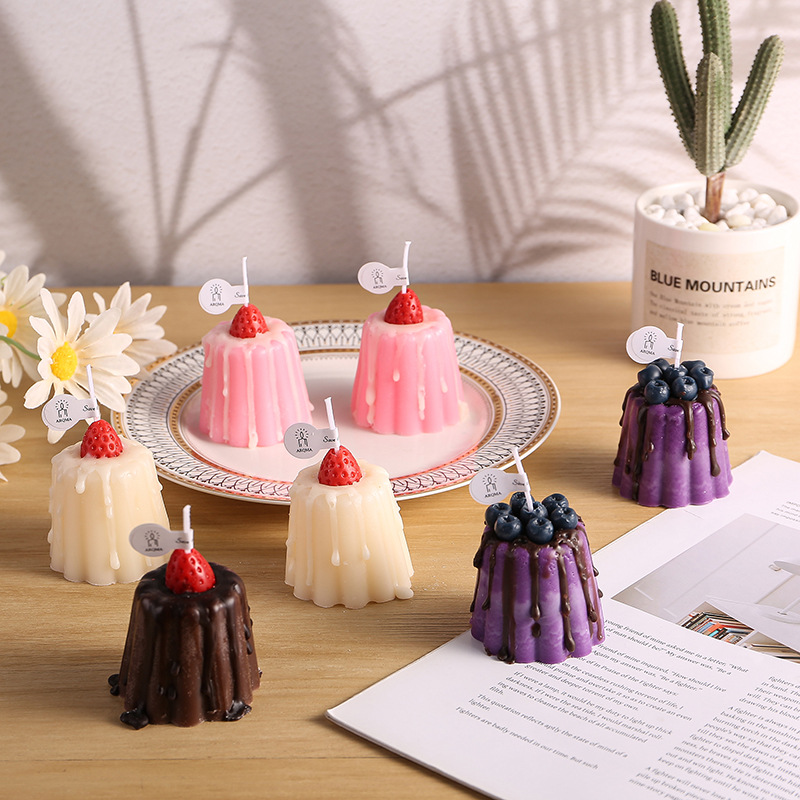 1개 귀여운 푸딩 아로마테라피 캔들, 치즈 블루베리 딸 - Home Fragrance Blueberry Scented Candle 리뷰 및 가격