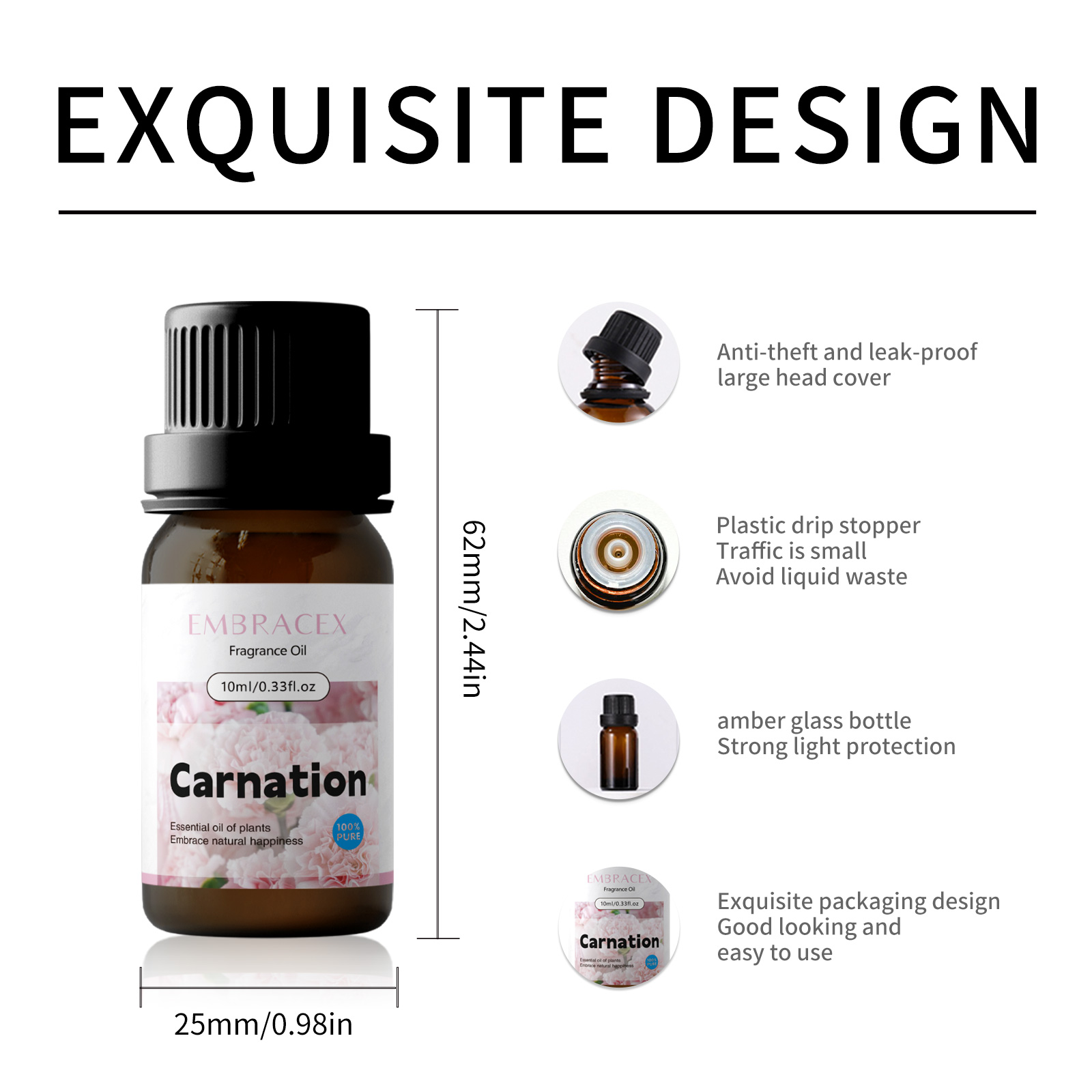 10ml 카네이션 에센셜 오일 꽃향기 에센셜 오일 가습 - Home Fragrance Oils 리뷰 및 가격
